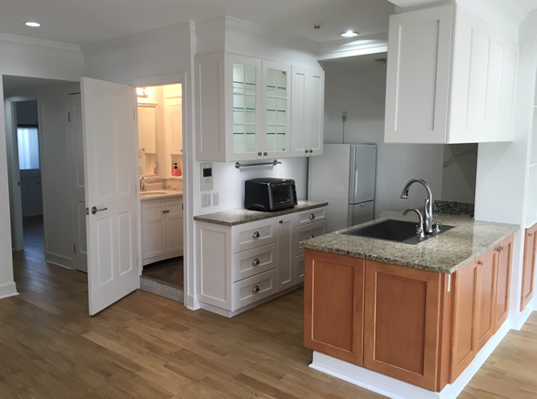 ET様邸 リビング、キッチン、ダイニング。